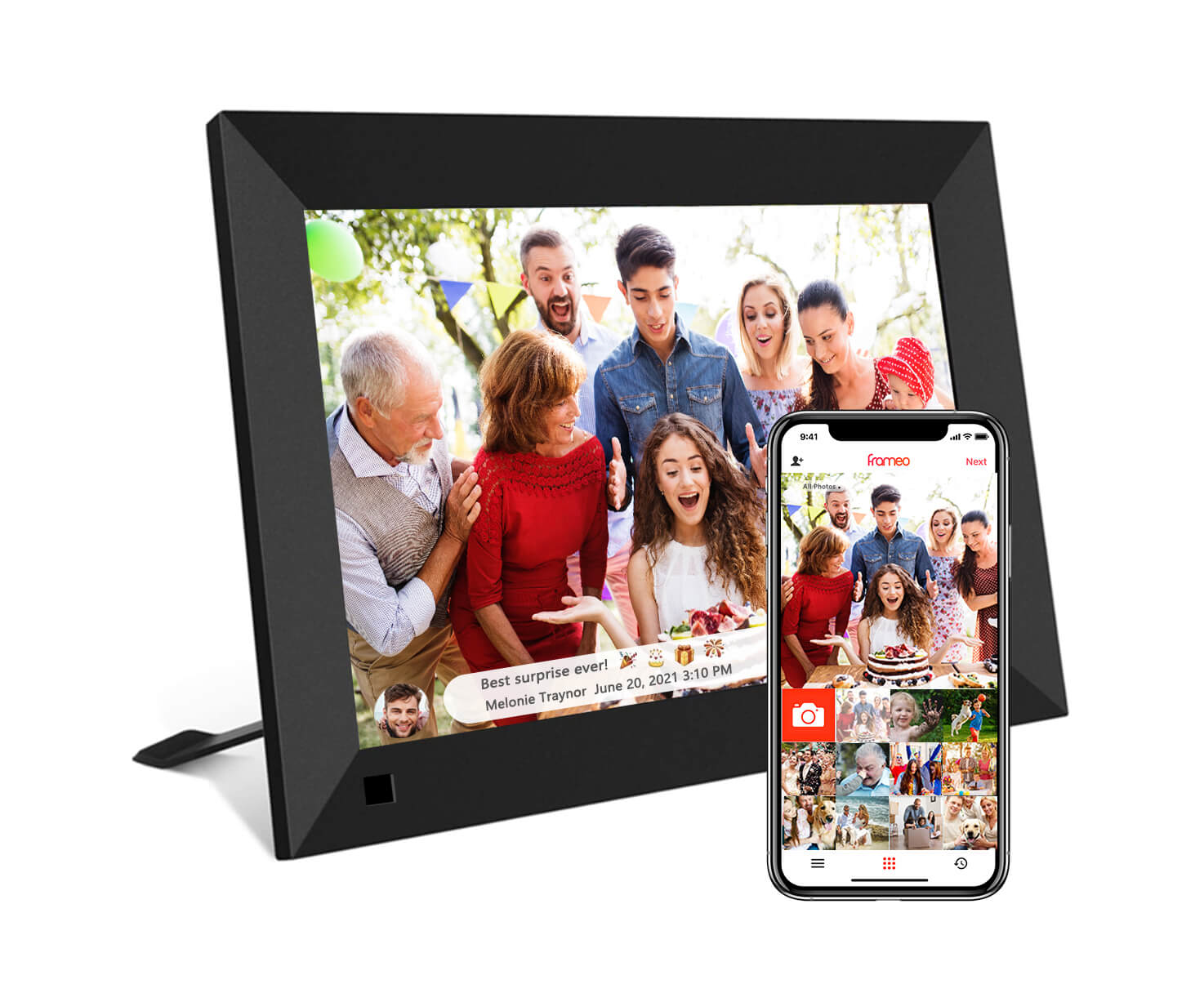 Digital Photo Frame WiFi, NOBKLEN Digital Picture Frame 10.1 Inch 1280x800 IPS Touch Screen HD Displ